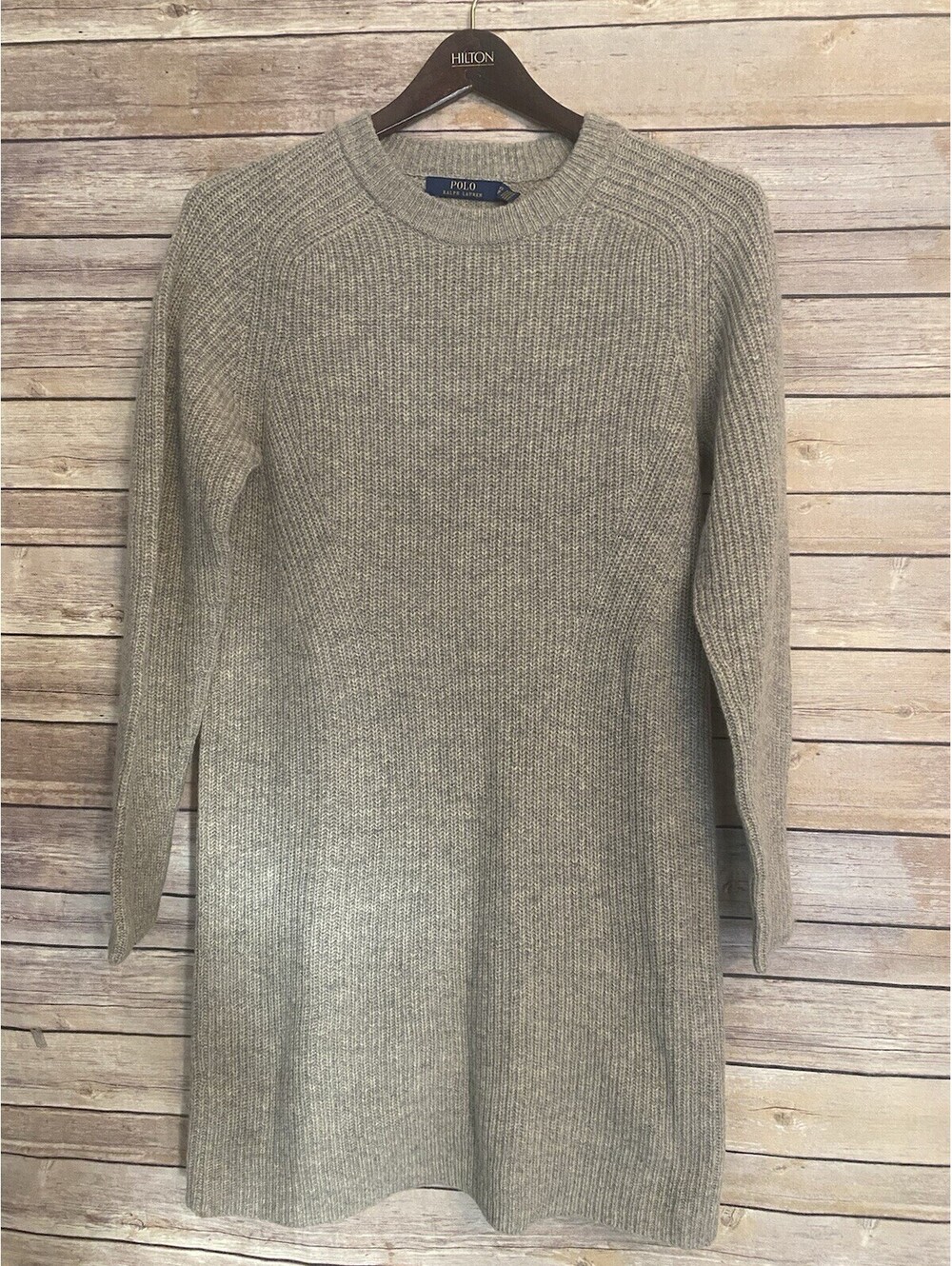 Polo Ralph Lauren Women's Sweater Dress XS Heather Gray Merino Wool Cashmere New